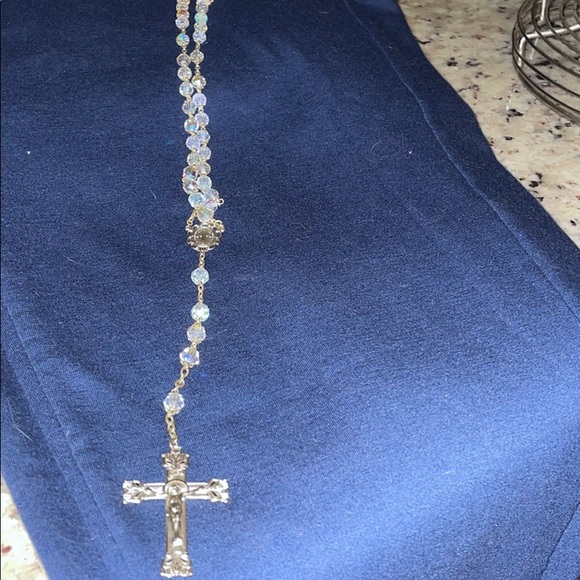 Genuine Crystal and Silver Rosary - Picture 4 of 8